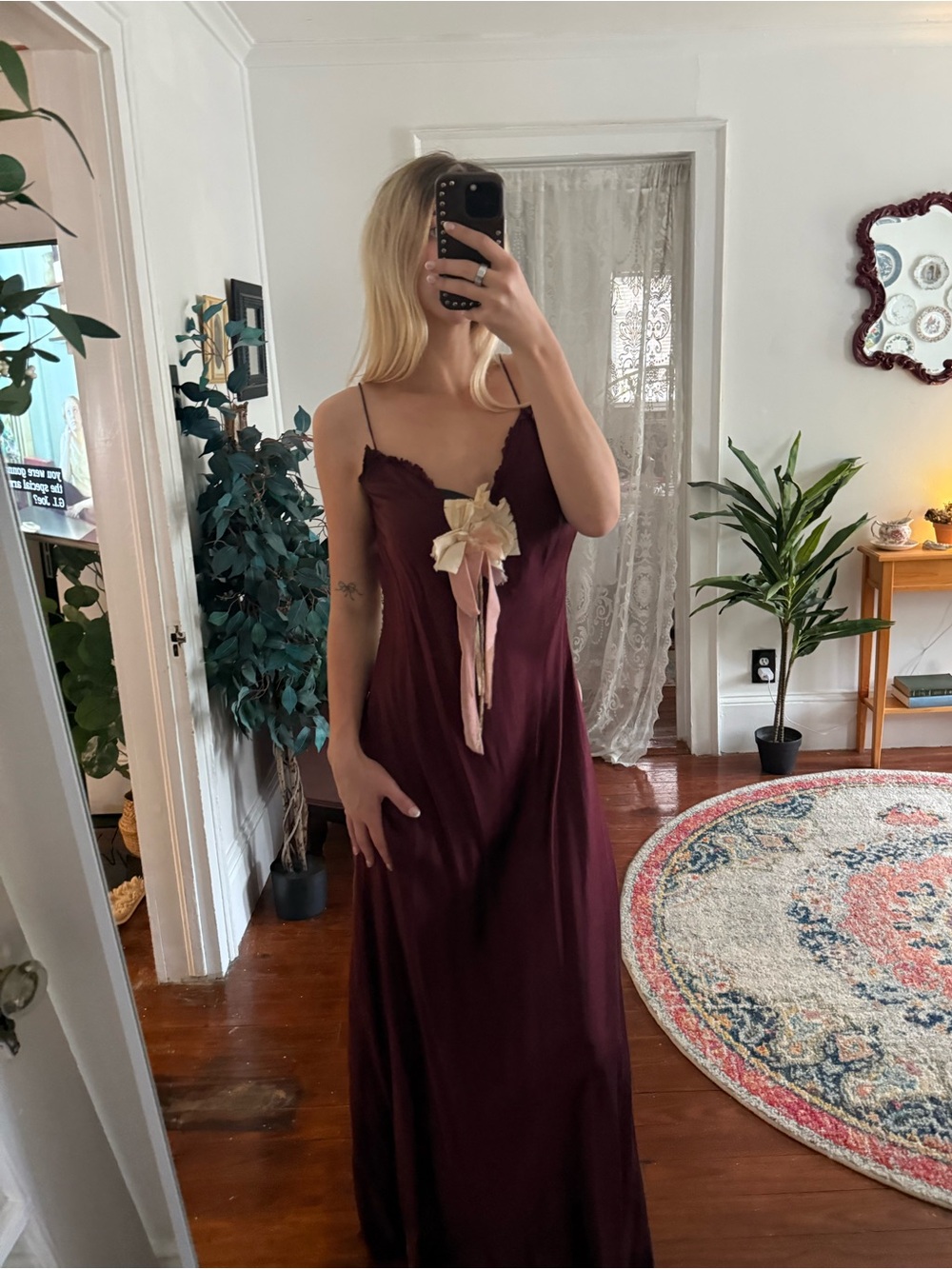 LoveShackFancy Elizabella Slip Maxi Dress